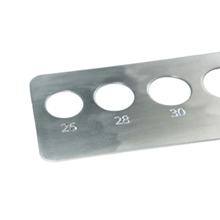 Calibrador Regla Metálico Nueces 6 calibres 26 a 36mm